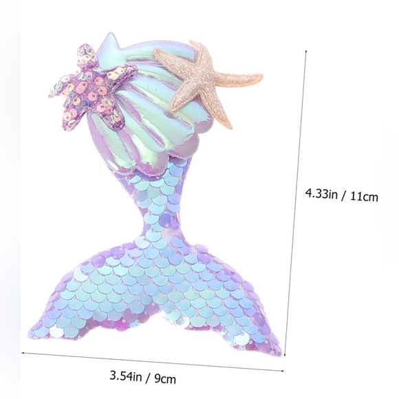 10 Sequin Mermaid Tails- Pink, Yellow, Purple, Blue, White - Picture 2 of 4